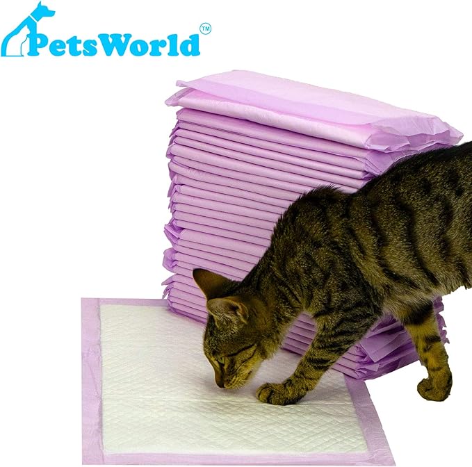 PETSWORLD Cat Pads Refills for Tidy Cats Breeze Litter System for Cat Litter Box, 50 to 400 Pads (50 Count, Unscented)
