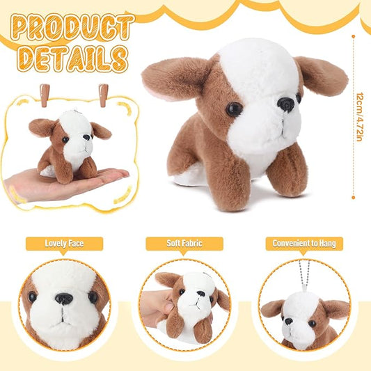 Sosation 20 Pcs Mini Plush Stuffed Puppy Bulk Dog Party Favor Gift Toy Soft Plush Dog for Goodie Bag Fillers Kids Baby Show Birthday Carnival Prize Party