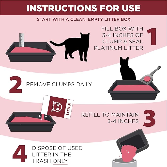 ARM & HAMMER Clump & Seal Platinum Cat Litter, Multi-Cat, 14-Day Odor Control, Rock-Hard Clumps, 37 lbs – Powerful Odor Eliminator with Baking Soda