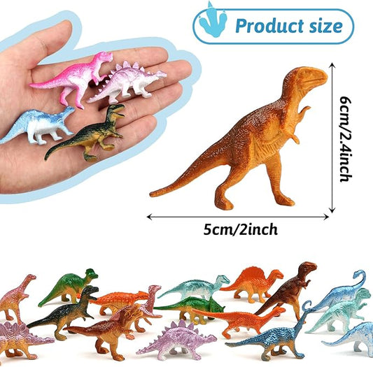 Dinosaur Toys, Plastic Mini Dinosaur Figure Toy Set Including T-rex, Stegosaurus, Monoclonius for Kids Toddler Dinosaur Birthday Party Favors, Christmas Valentines Day Gifts, 78 Pack