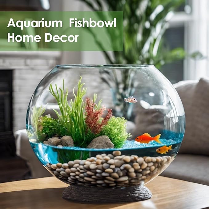 Craft And Party, Fish Bowl Vase, 14" Height x 16" Width Set of 2 Glass Fish Bowl Vase, Bubble Bowl vase for Terrarium, Flower vase Centerpiece