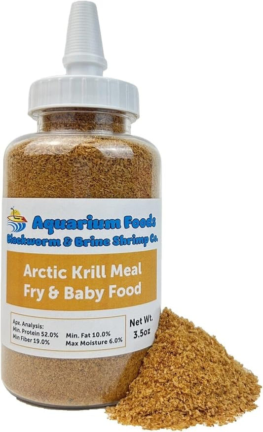 Aquatic Foods Inc. Arctic Krill Meal/Powder for Tropical Fish Fry and Babies, Nano & Micro Fish, Corals and Anemones…3.5oz Squeeze Bottle