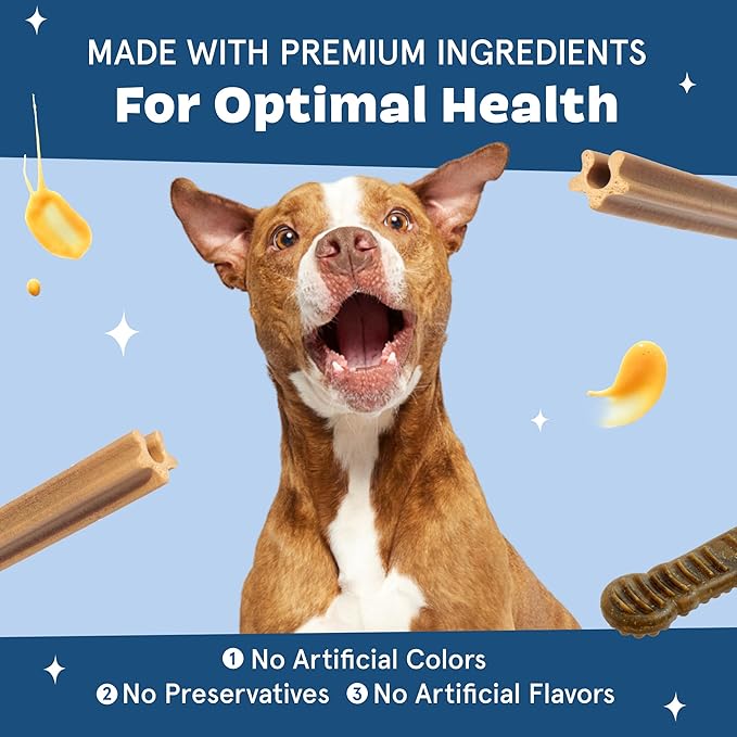 Barkbox Bright Durable Dental Chew Sticks for Dogs - 15 Chews Made for Tough Chewers, Large Breeds