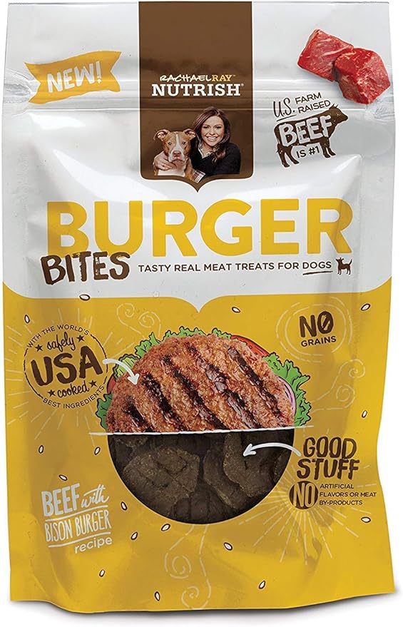 Rachael Ray Nutrish Burger Bites Dog Treats, Beef Recipe With Bison, 12 oz. Pouch