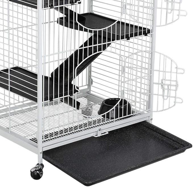 Yaheetech 52-inch Rat Cage Multi Level Rolling Pet Cage for Ferret/Chinchilla/Squirrels/Bunny with Water Bottle, White