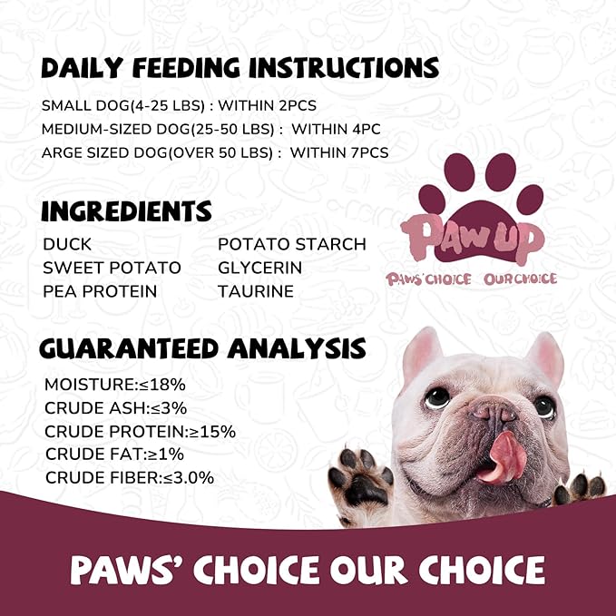 Duck & Sweet Potato Dog Treats, High Fiber Pet Treats for Medium Dogs, Healthy Chews Snacks, High in Protein, 12.5 oz