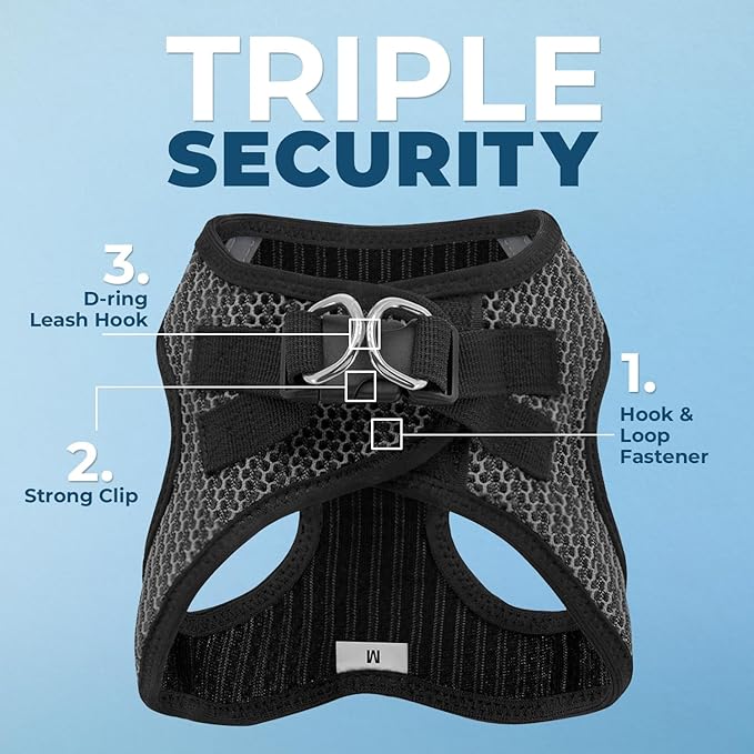Voyager Step-in Air All Weather Mesh Harness and Reflective Dog 5 ft Leash Combo with Neoprene Handle, for Small, Medium and Large Breed Puppies by Best Pet Supplies - Gray (2-Tone), XL