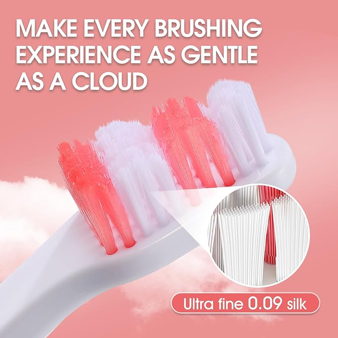 Dog Toothbrush – Newly Upgraded Dual-Head Design with 60° Wavy Bristles – Gently Surrounds Teeth for Deep Cleaning and Plaque Removal – Non-Slip Handle, Ideal for Daily Pet Dental Care (Red, 6-Pack)