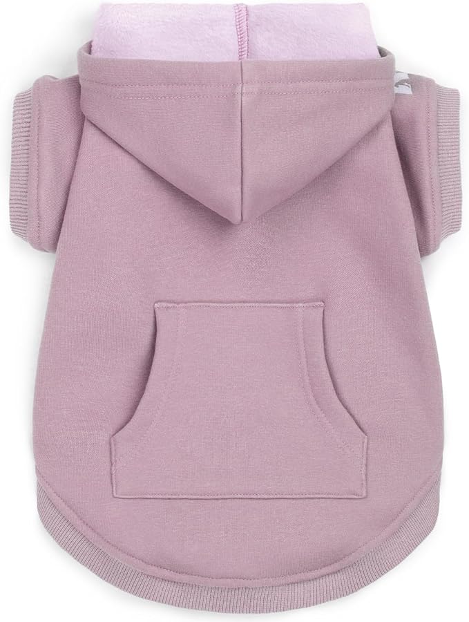 Koneseve Dog Hoodie & Cat Sweater, Warm Fleece Hooded Sweatshirt with Pocket for Small to Large Pets, Cozy Winter Outfit, Purple, L