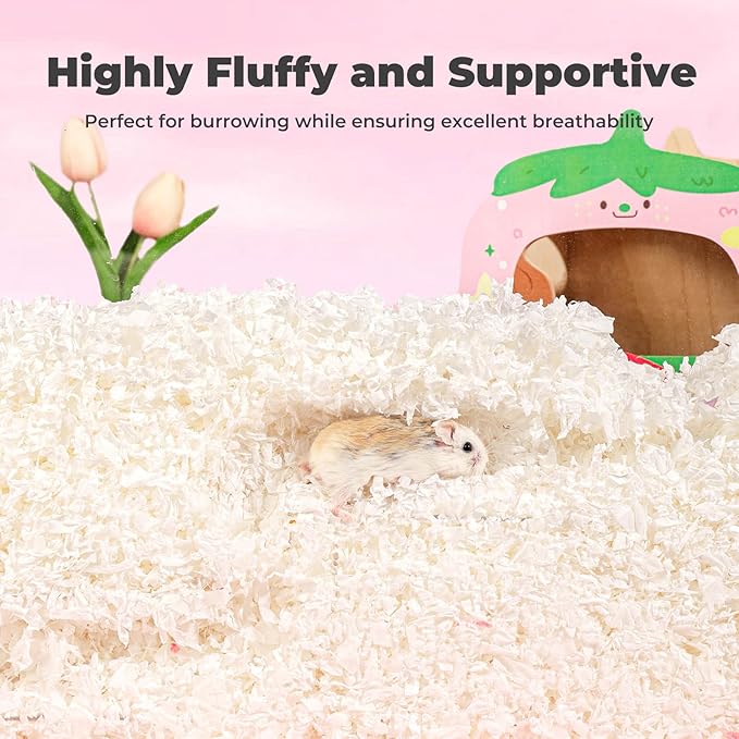mini&moe Hamster Bedding 25 Liters: Dust-Free and Odor Control Moisture Absorbent Natural Paper Small Pet Bedding - for Guinea Pigs, Hamsters, Rabbits, and Small Animal