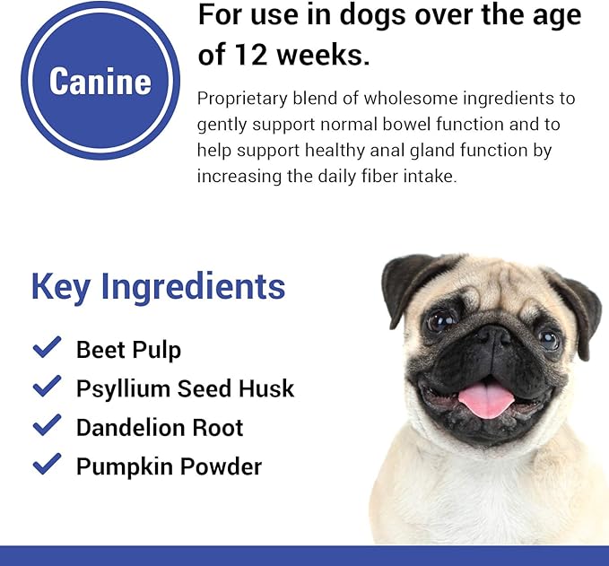 Vet Classics No Scoot Dog Supplements for Healthy Anal Gland Function – Support Normal Bowel Functions, Anal Glands – Increases Daily Fiber Intake for Dogs – 120 Soft Chews