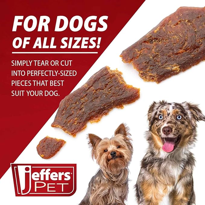 Jeffers Pet Chicken Jerky Dog Treats 24 oz – Chicken Breast Tenders for Small & Large Dogs, Natural High Protein Grain Free Snacks for Training or Chewing, USA Made, Limited Ingredient Soft Strips