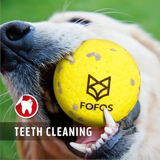 Dog Balls Chew Toys Tennis Ball for Aggressive Chewers Teething Molar Toys Water Toy Interactive Fetch Balls Gift Set for Large Medium Dog and Puppies (4 Pack, 2.75 inch)
