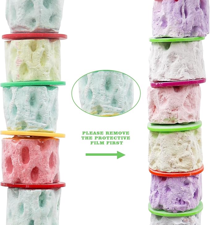 Bird Toys, Parakeet Toys with Bell, Parrot Toys, Bird Beak Grinding Stone, Bird Chew Toys for African Grey, Amazon Parrots, Budgies, Cockatiels, Lovebirds, Conures, Quakers, Small to Medium Birds