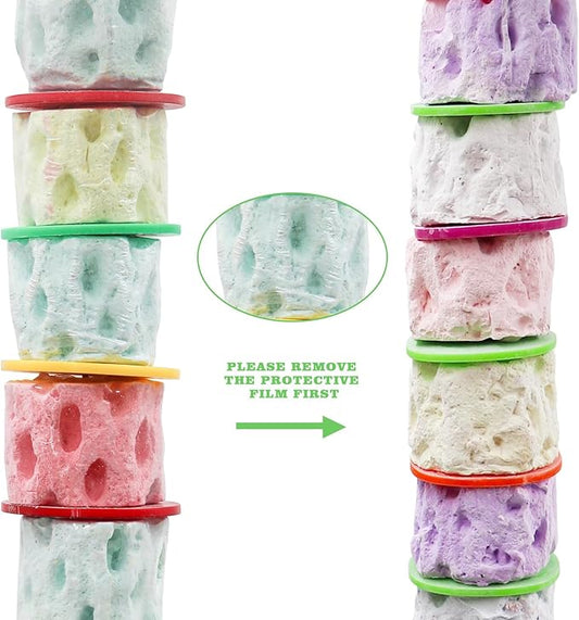 Bird Toys, Parakeet Toys with Bell, Parrot Toys, Bird Beak Grinding Stone, Bird Chew Toys for African Grey, Amazon Parrots, Budgies, Cockatiels, Lovebirds, Conures, Quakers, Small to Medium Birds