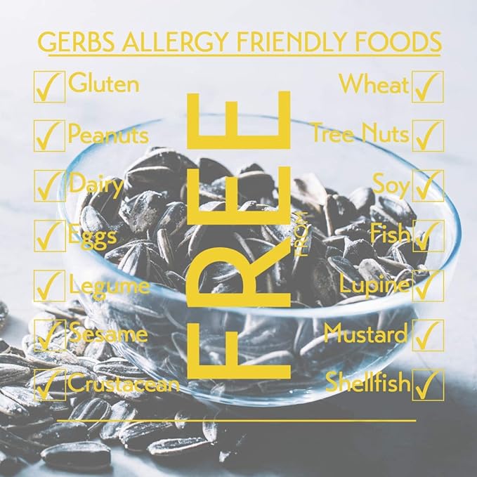 Gerbs Raw Whole Sunflower Seeds 1 lb. | In-Shell, No Additives, Resealable Bag | Crack-and-Eat Crunchy Snack | Top 14 Allergen-Free