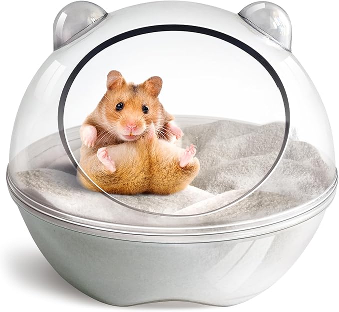 Hamster Bathtub,Hamster Bathroom,Sand Bath Container,Hamster Toilet and Sandbox Dust Bathtub,Hamster Bed,Sand Bath Box for Hamster Cage Accessories (L 5.5x5.5x4.3 inch)