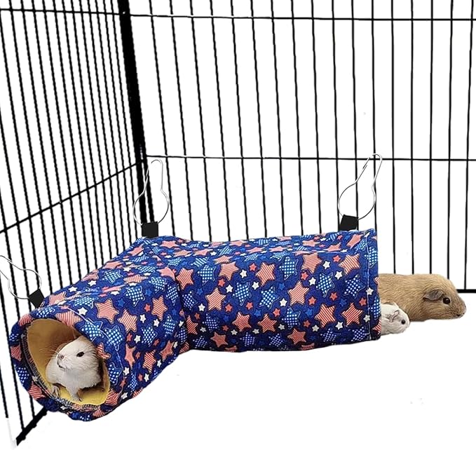 Guinea Pig Rat Ferret Hammock, Small Animal Corner Tunnel & Tubes & Bed for Hedgehog Piggy Chinchilla Hideout Toys and Cage Accessories