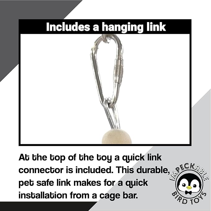1932 American Sola Cake Stack Bird Toy with Sola Wood Paper Cups Beads and Bell for Chewing Fun, Handcrafted for Conures Quakers and Other Medium Pet Birds
