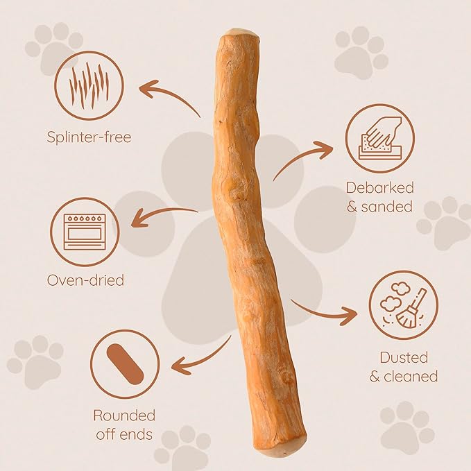 Wildfang® Coffee Wood Dog Chew, Large – Tough Chew Toys for Aggressive Chewers, Dog Teething Toys for Puppies, Training for Chewing Muscles, Coffee Tree Sticks for Large Dogs (55–99 lbs), Pack of 3
