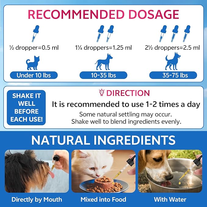 Cat & Dog Natural Urinary Tract Infection Treatment with Cranberry, Kidney, and Bladder Support Supplement, Support for Urinary Comfort & Bladder Flow – Pet Renal Care Support Drops