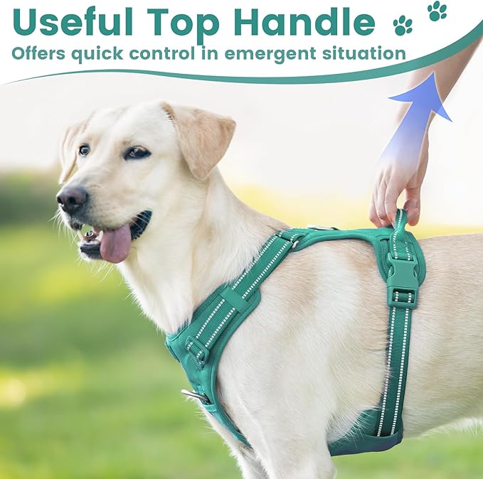 No Pull Dog Harness, Reflective Puppy Vest for Small Medium Large Sized Dog(MARRS Green,XS)