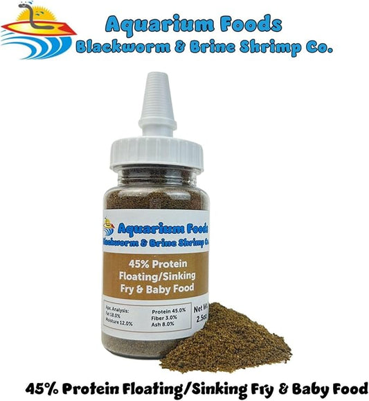 Aquatic Foods Inc. 45% Protein Floating/Sinking Vitamin Enriched Food for Tropical Fish Fry, Babies, Guppies, Tetras, Bettas, Nano Fish, Corals, Anemones, Reef Tanks…2.5oz Squeeze Bottle