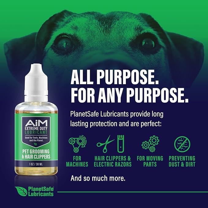 Planet Safe Pet Grooming Clipper Lubricant Oil Clipper Oil for Hair Clippers, Trimmers, and Electric Razors Pet Safe, Professional Grade, Non-Toxic, Odorless, Scientifically Designed for Pets