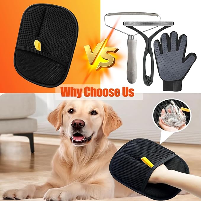 Pet Hair Remover Glove, Reusable Cat Dog Electrostatic Hair Remover Grooming Glove Tool