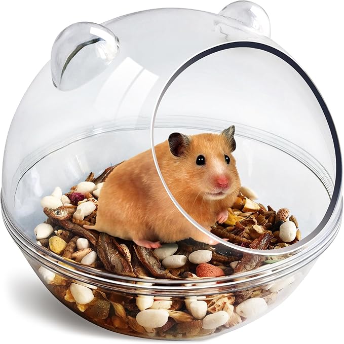 Hamster Bathtub,Hamster Bathroom,Sand Bath Container,Hamster Toilet and Sandbox Dust Bathtub,Hamster Bed,Sand Bath Box for Hamster Cage Accessories (L 5.5x5.5x4.3 inch)