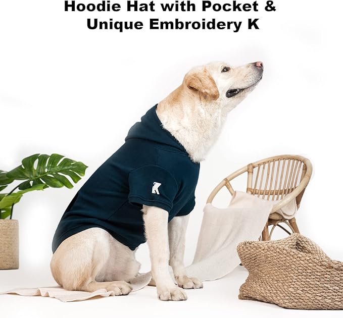 Koneseve Dog Hoodie Fleece Puppy Clothes Warm Sweater with Hat for Small Dogs Cat Hooded Shirt Kitten Pet Basic Hoodies Sweatshirt with Pocket Doggie Soft Winter Coat Apparel (Blue XL)