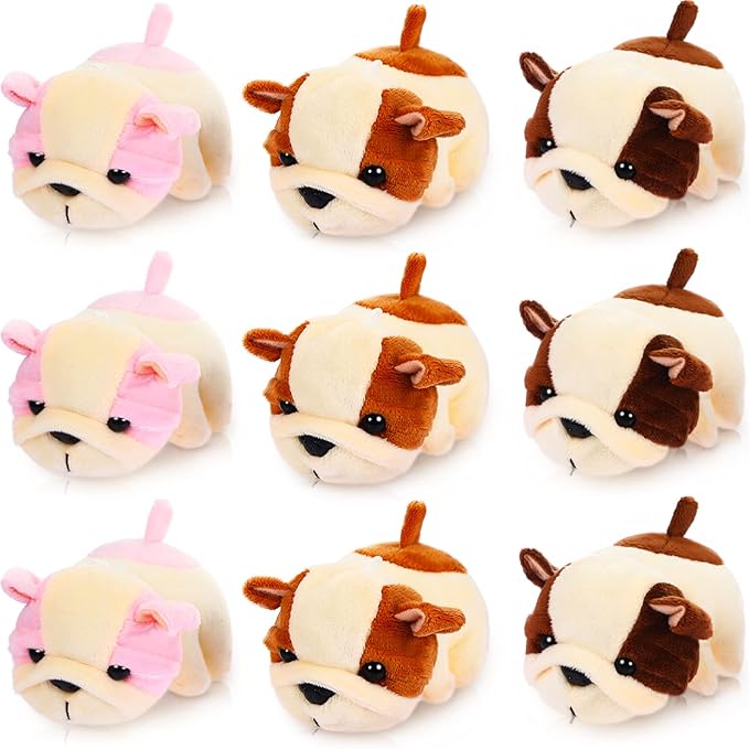 Sumind 9 Pcs 4" 5" Mini Plush Stuffed Dog Party Favor Small Puppy Stuffed Animal Bulk Soft Toy Doll Cute for Kids Gift Graduation Stocking Stuffers Baby Shower Birthday(Fluffy Puppy)