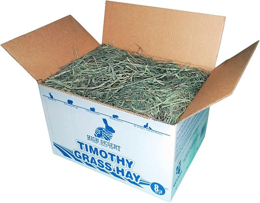 High Desert 2nd Cutting Timothy Grass Hay for Rabbits, Guinea Pigs, Chinchillas & Small Pets – Premium Hand-Packed Natural Hay, High-Fiber, Additive-Free, Grown in USA – 8 lb Box