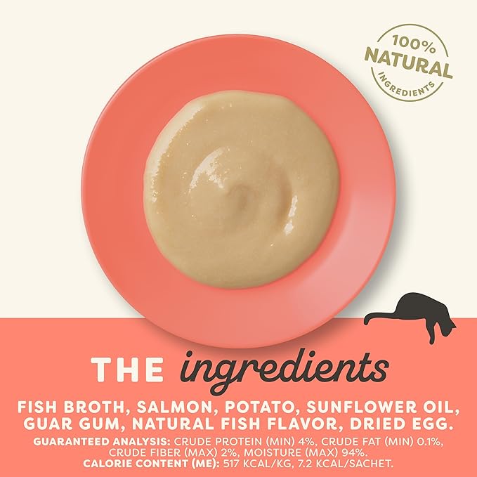 Applaws Lickable Cat Treats, Natural Grain-Free Purée, Made with Limited and Natural Ingredients, No Artificial Additives, Salmon Squeeze Up Cat Treats (60 x 0.5 oz Sachets)