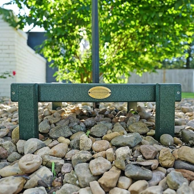 Amish American Made Platform Bird Feeder, Free Standing Ground Bird Feeders for Outdoors, with Raised Seed Tray for Wild Birds, Chicken, Squirrel, Gift for Birdwatchers (Turf Green)