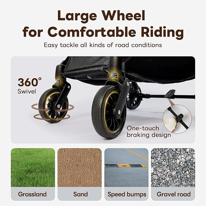 Foldable Pet Stroller,4 Wheels Pet Strolling Cart for Small Dogs Cats up to 44 Lbs, Pet Travel Carrier Strolling Cart with Storage Basket, Portable Dog Cat Stroller with Breathable Mesh, Black