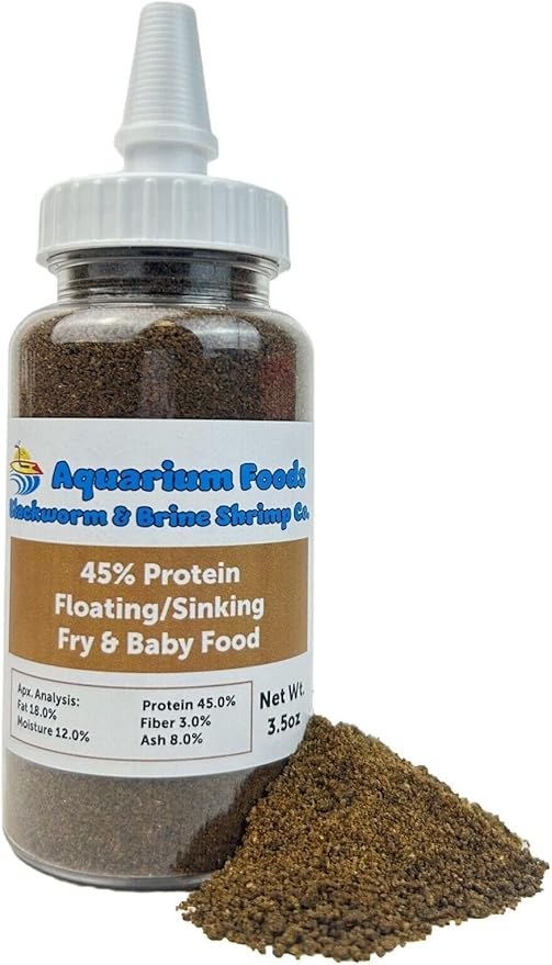 Aquatic Foods Inc. 45% Protein Floating/Sinking Vitamin Enriched Food for Tropical Fish Fry, Babies, Guppies, Tetras, Bettas, Nano Fish, Corals, Anemones, Reef Tanks…3.5oz Squeeze Bottle