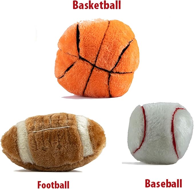 Jeffers Pet Plush Dog Toy with Squeaker, Sports Football 8" - Soft Crinkle Fabric, Safe & Durable, Healthy Fun for Small & Medium Dogs, Interactive Play, Fetch, Tug - Best Gift for Active Games