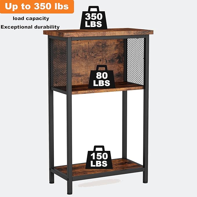 BSONE 5-10 Gallon Fish Tank Stand, Small Aquarium Stand Shelf, 0.71" Thickened Tabletop, 20.5" W×11" D ×31" H , Rustic Brown