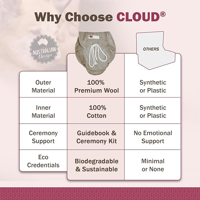 Cloud® Eco-Friendly Pet Burial & Cremation Ceremony Kit Casket for Smaller Pets: Rabbit Hamster Gerbil Birds Reptiles Small Cats (Choose Size & Color)(Medium, Natural)