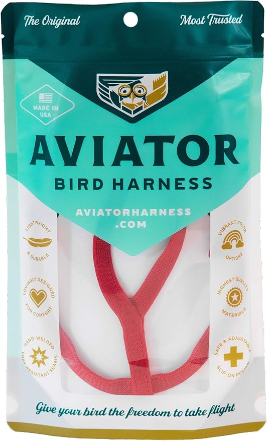 The AVIATOR Pet Bird Harness and Leash: X-Large Red