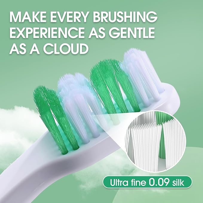 Dog Toothbrush – Newly Upgraded Dual-Head Design with 60° Wavy Bristles – Gently Surrounds Teeth for Deep Cleaning and Plaque Removal – Non-Slip Handle, Ideal for Daily Pet Dental Care (Green, 6-Pack)