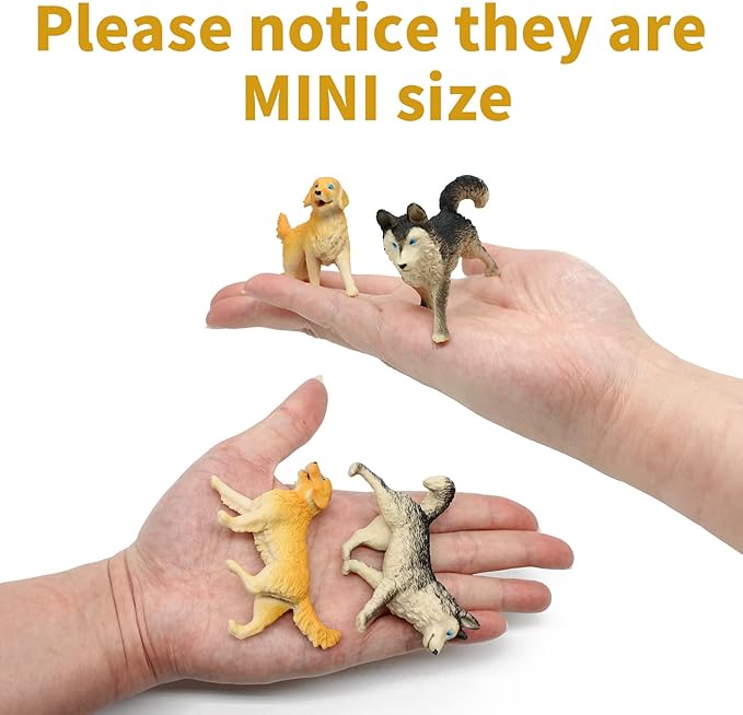 iftnotea 8PCS Small Dog Figurines for Kids Puppy Toy Figures with Shiba Inu Golden Retriever - Cake Toppers Christmas Birthday Gift for Toddlers