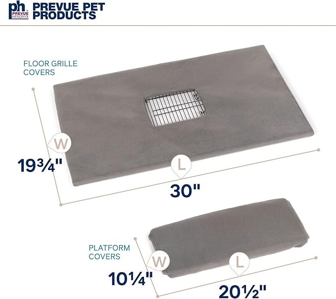 Prevue Pet Products Ferret Cage Plush Fitted Grille and Platform Cover Set, Gray, 30.0" L x 20.0" W x 0.5" Th