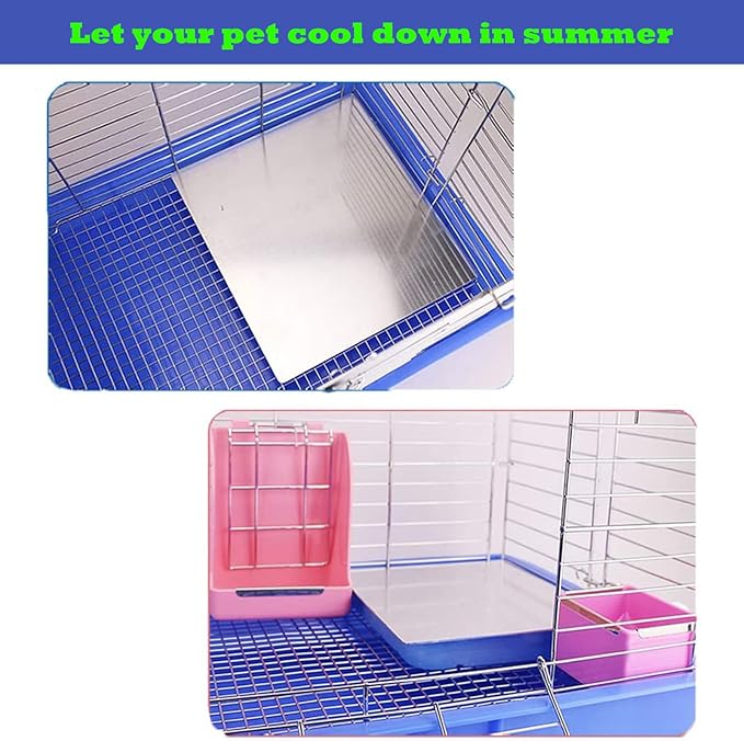 Rabbit Cooling Pad, 12x8 in Self Cooling Mat for Hamster Guinea Pig Chinchilla Bunny Kitten Cat and Other Small Animal, Pet Cool Ice Bed Plate Perfect for Hot Summer