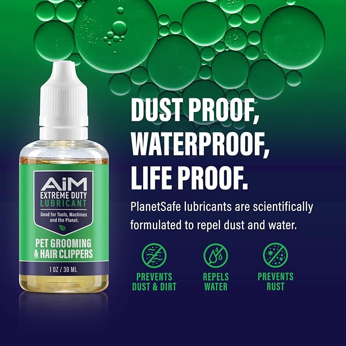 Planet Safe Pet Grooming Clipper Lubricant Oil Clipper Oil for Hair Clippers, Trimmers, and Electric Razors Pet Safe, Professional Grade, Non-Toxic, Odorless, Scientifically Designed for Pets