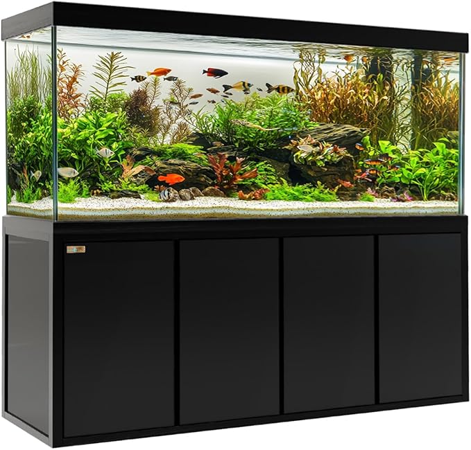 260 Gallon Aquarium Tempered Ultra-Clear Glass with Complete Setup in Black Premium