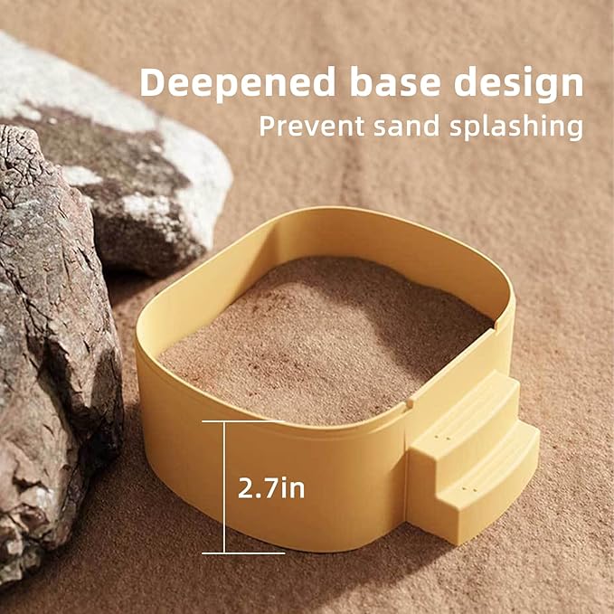 Hamster Sand Bath Container Box Large Space Hamster Bathtub Digging Sand Container for Pygmy Hamsters, Chinchilla, Rats, Mice, Gerbils, Other Small Animal (Yellow)