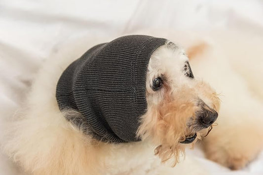 Dog Calming Band，Dog Ear Cover Anxiety Relief – Noise Canceling for Fireworks, Thunderstorms, Pet Grooming & Force Drying(Grey L)