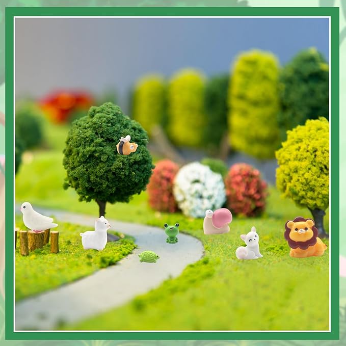 Benvo 45 PCS Assorted Mini Resin Animal Figurines - Tiny Creatures for DIY Crafts, Fairy Gardens, Dollhouse Accessories, Hide & Decor